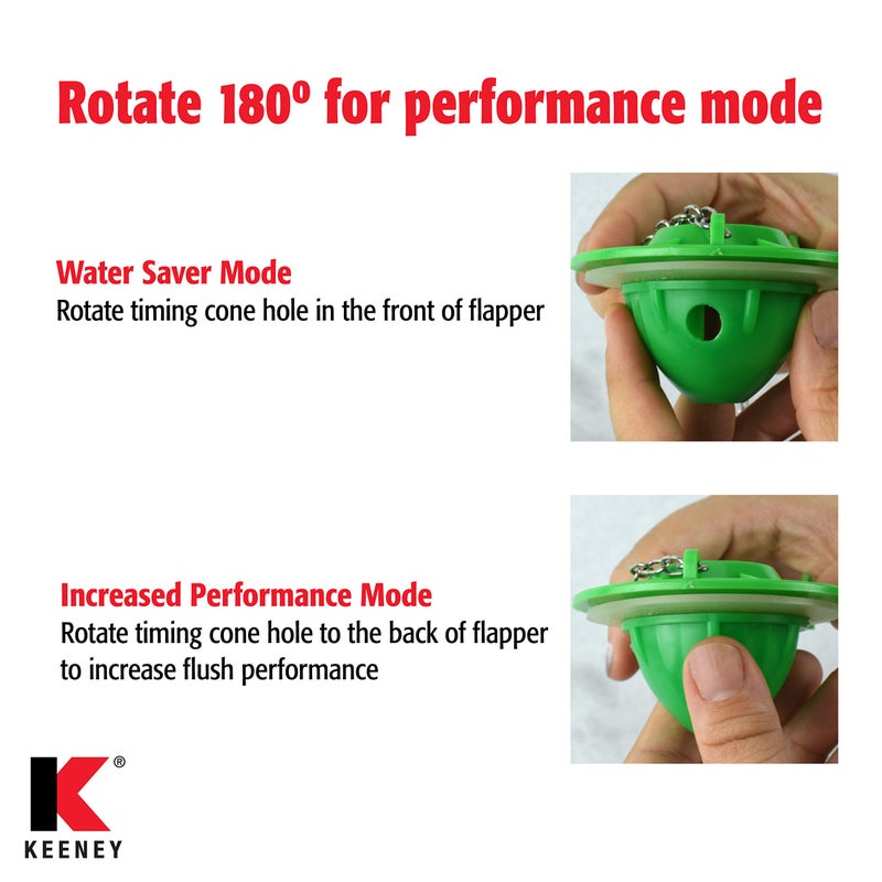 Plumb Pak K833-1 Adjustable Water Saving Toilet Tank Flapper for Use with 3 in. Flush Valve, 3-Inch, Green - Image 5